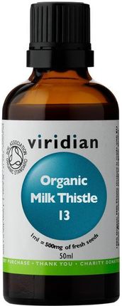 Viridian Organic Milk Thistle 13 - Ostropest Ekologiczne Krople Ziołowe, 50Ml