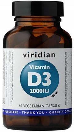 Viridian Vitamin D3 2000Iu Witamina D3 Formuła Wegańska 60 kaps