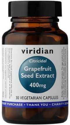 Viridian Grapefruit Seed Extract 400Mg Ekstrakt Z Pestek Grejpfruta 30 kaps