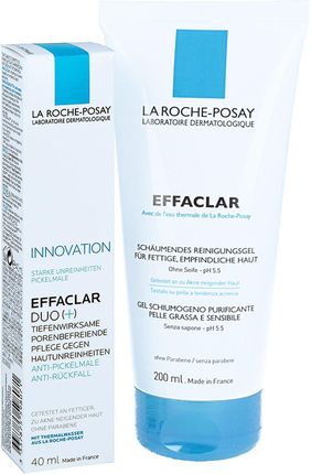 La Roche Posay Effaclar DUO [+] Matujący żel krem 40ml + Effaclar Oczyszczający żel 200ml