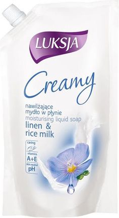 LUKSJA Creamy nawilżające mydło w płynie Linen & Rice Milk zapas 400ml