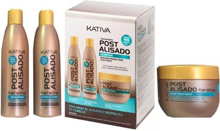 Kativa Straightening POST Treatment Keratin zestaw po keratynowym prostowaniu włosów 3x250ml