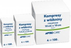 APTEO CARE Kompresy z włókniny niejałowe 7,5  x 7,5 cm 4 warstwowe 100 sztuk