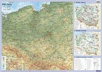 mapa polski w skali 1 500000 Polska   mapa ścienna fizyczno administracyjna i konturowa (skala 