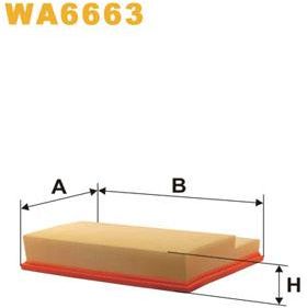 Wix Filters WA6663 Filtro Aria Auto - Rettangolare 57x295x226mm Per Mercedes-Benz