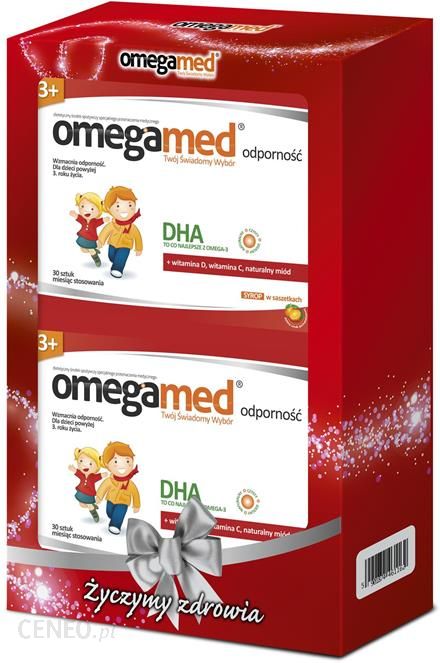 Omegamed Odporność Syrop W Saszetkach Zawierający Kwasy Omega 3 Dha Witaminę D I C Oraz Miód Podnosi Odporność Dzieci Po 3 Roku życia 30 Porcji