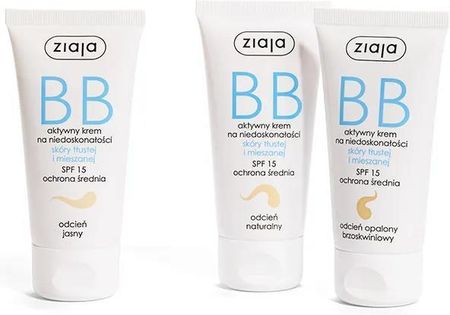 ZIAJA BB Krem do skóry tłustej i mieszanej odcień opalony 50ml - zdjęcie 2
