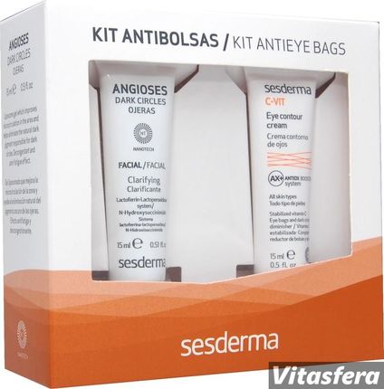SesDerma Angioses Dark Circles Gel + C Vit Eye Contour Cream Zestaw produktów pod oczy Angioses + C Vit 15ml + 15ml