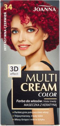 Joanna Multi Cream Color Farba do włosów 34 Intensywna czerwień