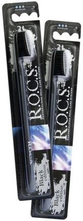 R.O.C.S. Black edition Miękka szczoteczka do zębów o skośnym włosiu