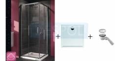Kabina prysznicowa Huppe 140102.069.322+DA56+Tasso90 ENA 2.0 80x80 profil srebrny połysk szkło przezroczyste - zdjęcie 1