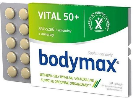 Bodymax Vital 50+ Żeń-Szeń Witaminy Minerały Energia 30 tabetek