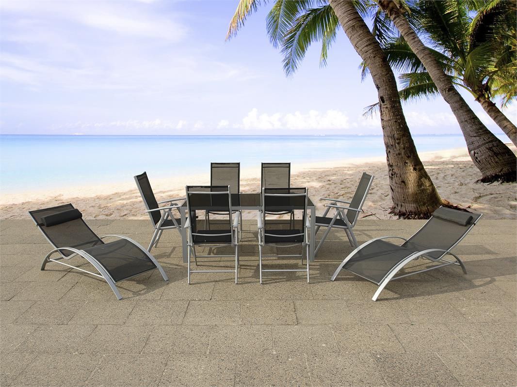 Zestaw mebli ogrodowych Beliani Ogrodowy Zestaw Aluminiowy ...