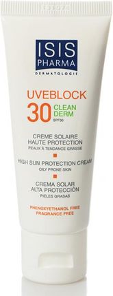 Isis Pharma Uveblock Cleanderm Fluid z filtrem przeciwsłonecznym SPF30 do skóry tłustej trądzikowej 40ml
