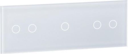 Livolo Ramka 3-Potrójna Szklana Z Miejscami Na Włączniki Dotykowe (2+1+2) Moduł Biały 70212-61