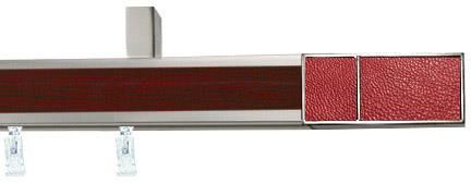 Karnix AVENO sufitowy pojedynczy 31x13mm Croco Red Chrom mat mahoń