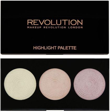 Makeup Revolution Highlighter Palette Paleta 3 rozświetlaczy do twarzy i ciała Highlight