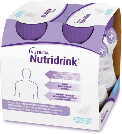 Nutridrink Standard preparat odżywczy smak neutralny 4X125ml