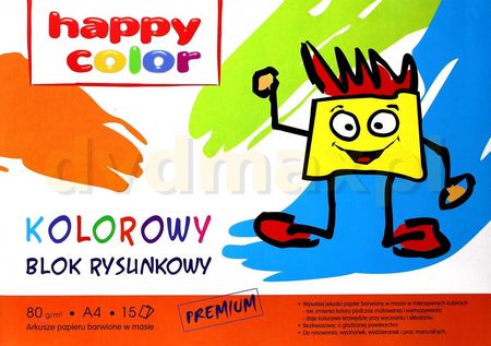 Happy Color Blok Rysunkowy A4 Z Kolorowymi Kartkami Premium