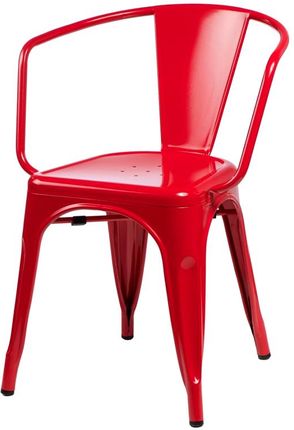 D2 Krzesło Paris Arms czerwone inspirowane Tolix