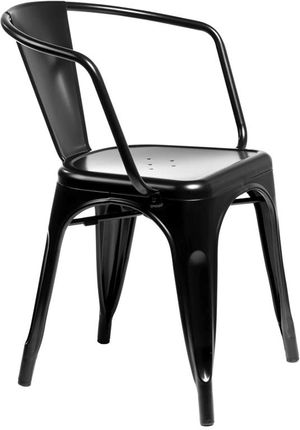 D2 Krzesło Paris Arms czarne inspirowane Tolix