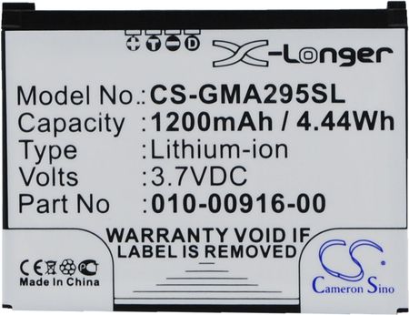 Cameron Sino Garmin Nuvi 295 / 010-00916-00 1200Mah 4.44Wh Li-Ion 3.7V (CS-GMA295SL)