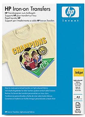 Papier HP Iron-On T-Shirt Transfers, A4, 12szt. - specjalny papier do wprasowania własnych wydruków na materiały bawełniane.