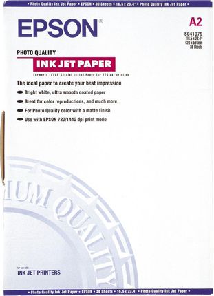 Epson Photo Quality Ink Jet Paper, DIN A2, 102g/m², 30 Arkuszy C13S041079