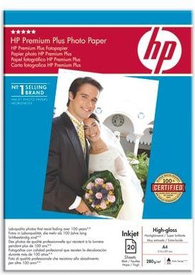 Papier A4, 280g, 20ark. - HP Premium Plus Photo Paper, wysoki połysk