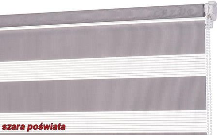 Lazur mini roleta Dzień Noc SZARA POŚWIATA szer 73 cm dł 230 cm