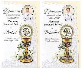 Zaproszenie Zs02k0035 Dla Babci I Dla Dziadka Pierwsza Komunia
