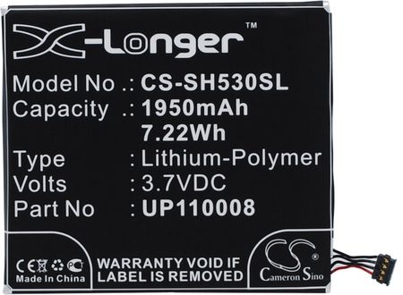 Cameron Sino Sharp Sh530U / Ae5153600 1950Mah 7.22Wh Li-Polymer 3.7V (CS-SH530SL)