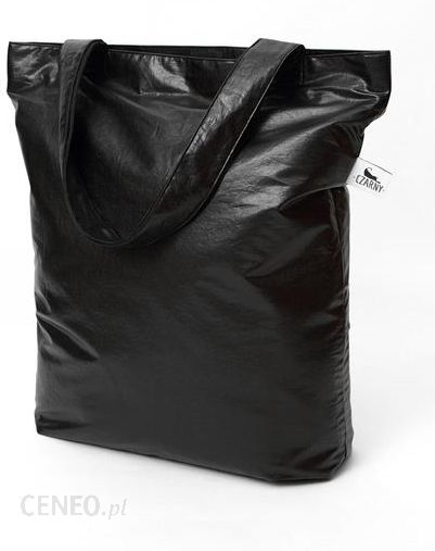 Czarna materiałowa torba shopper damska - Akcesoria - Czarny