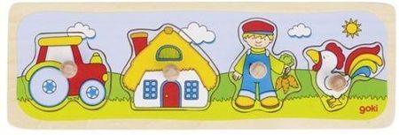 Goki Puzzle Z Uchwytami Farma Zabawki Dla Dzieci 57493