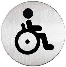 Durable Tabliczka Picto Wc Dla Niepełnosprawnych 83Mm Srebrna (490623)