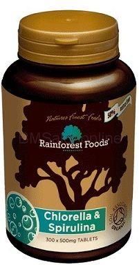 Rainforest Foods Chlorella & Spirulina Bio 500mg 300tabl.