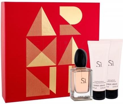 Giorgio Armani Si Woda Perfumowana 50ml + Balsam do Ciała 75ml + Żel pod Prysznic 75ml 
