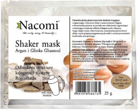 Nacomi Shaker mask maska do twarzy z arganen i glinką ghassoul 25g