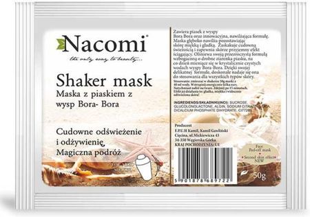 Nacomi Shaker mask maska do twarzy piaskiem z wyspy Bora Bora 50g