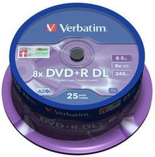 Zdjęcie Verbatim DVD+R 8x 8.5GB 25P CB Double Layer 43757 - Wałcz