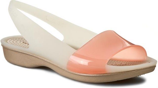 Sandały CROCS - Colorblock Flat W 200032 Stucco/Gold - Ceny i opinie ...