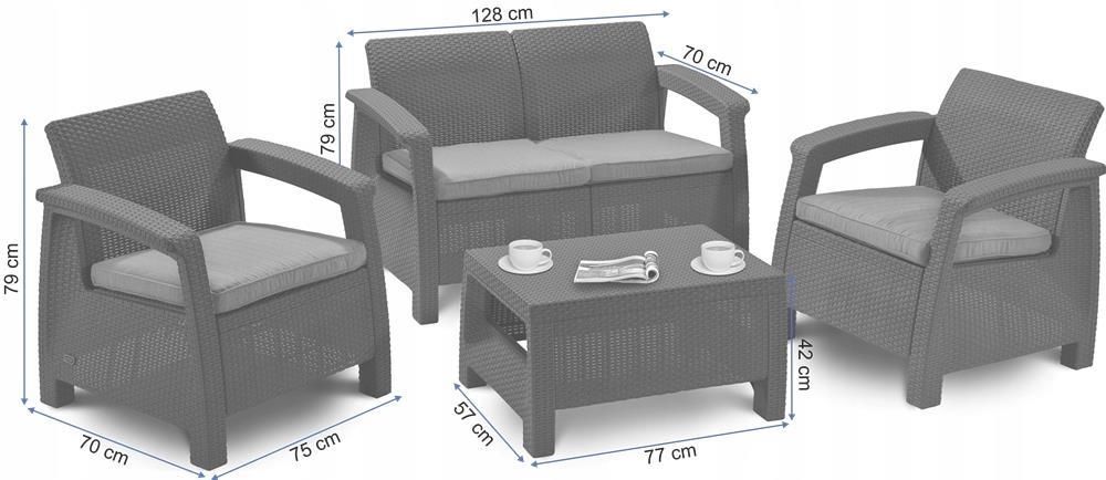 Allibert Zestaw ogrodowy CORFU SET Cappuccino - zdjęcie 4 Allibert Zestaw ogrodowy CORFU SET Cappuccino
