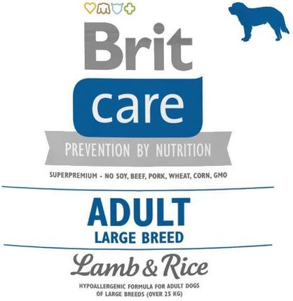 Brit care large 2024 breed lamb rice