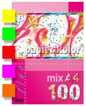 Kreska Papier Ksero A4 80G Mix 5 Kolorów Fluorescencyjnych 100 Arkuszy