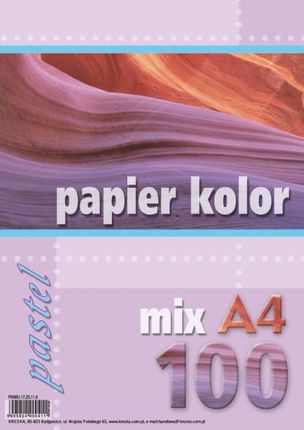 Kreska Papier Ksero A4 80G Mix 5 Kolorów Pastelowych 100 Arkuszy