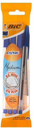 Bic Cristal Medium Długopisy Niebieskie 4Szt