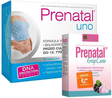 Prenatal Uno 30 Kapsułek + Prenatal Grip Care 4kaps