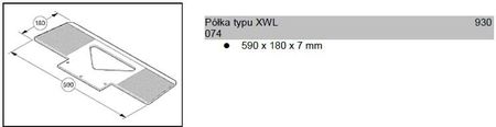 Liftkar Półka Typu Xwl 590X180X7Mm Do Schodołazów Sal Sano