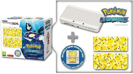 New Nintendo 3DS Biała Pokemon Alpha Sapphire Cover Plate