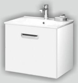Deftrans Slim Zestaw łazienkowy szafka umywalka 80, biały połysk 001-D-08001+1734